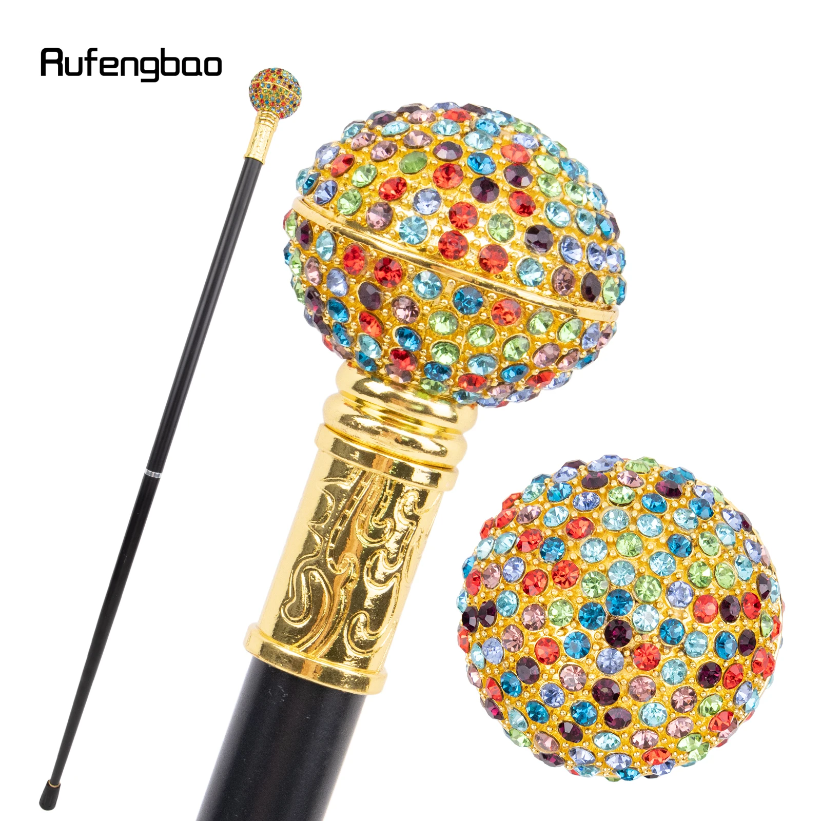 Bunte künstliche Diamant kugel Gehstock Mode dekorative Gehstock Gentleman elegante Cosplay Cane Crosier 93,5 cm