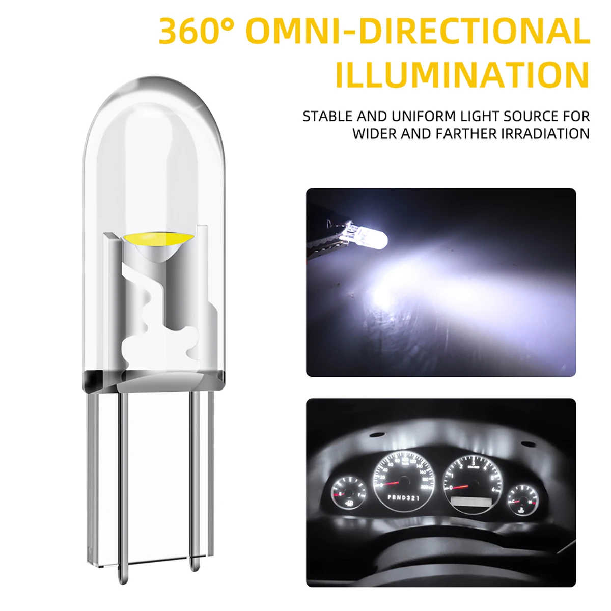10/20/40pcs T5 LED W3W ภายในรถ Dashboard ร้อนตัวบ่งชี้ COB ชิป CANbus Auto Instrument Light WEDGE หลอดไฟ 12V