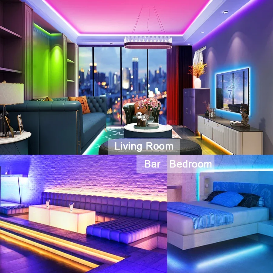 RGB-LED-Streifen, 12 V, wasserdichtes LED-Licht-Außenband, 5050, 2835, selbstklebend, flexibel, 15 m, 20 m, Luces Ice String, LED-Wand, Raumband
