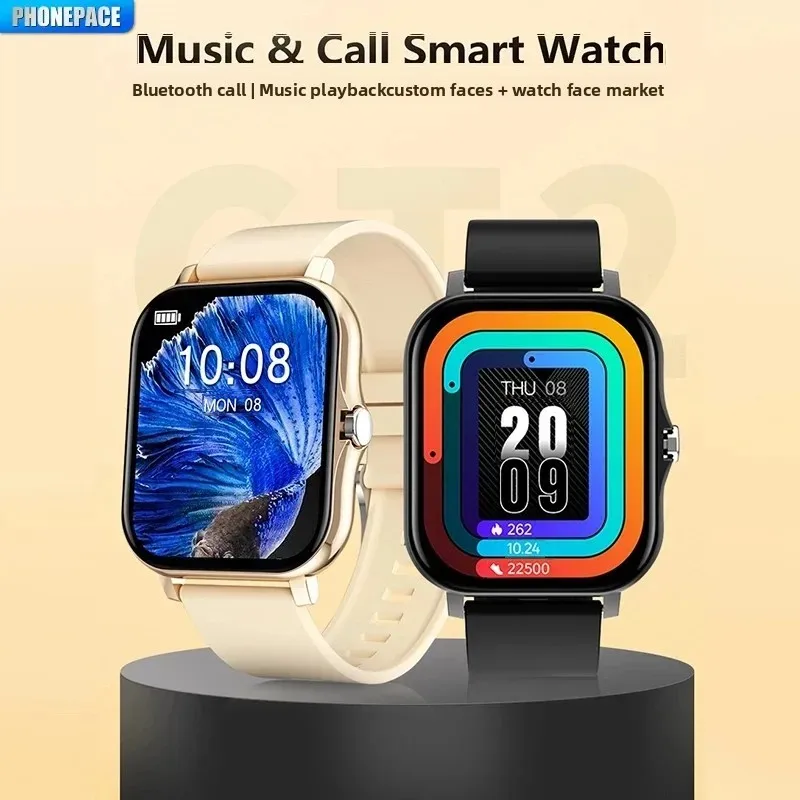 Reloj inteligente PHONEPACE Y13: función de llamada, rastreador de ejercicios y frecuencia cardíaca, alarmas meteorológicas para actividades deportivas al aire libre