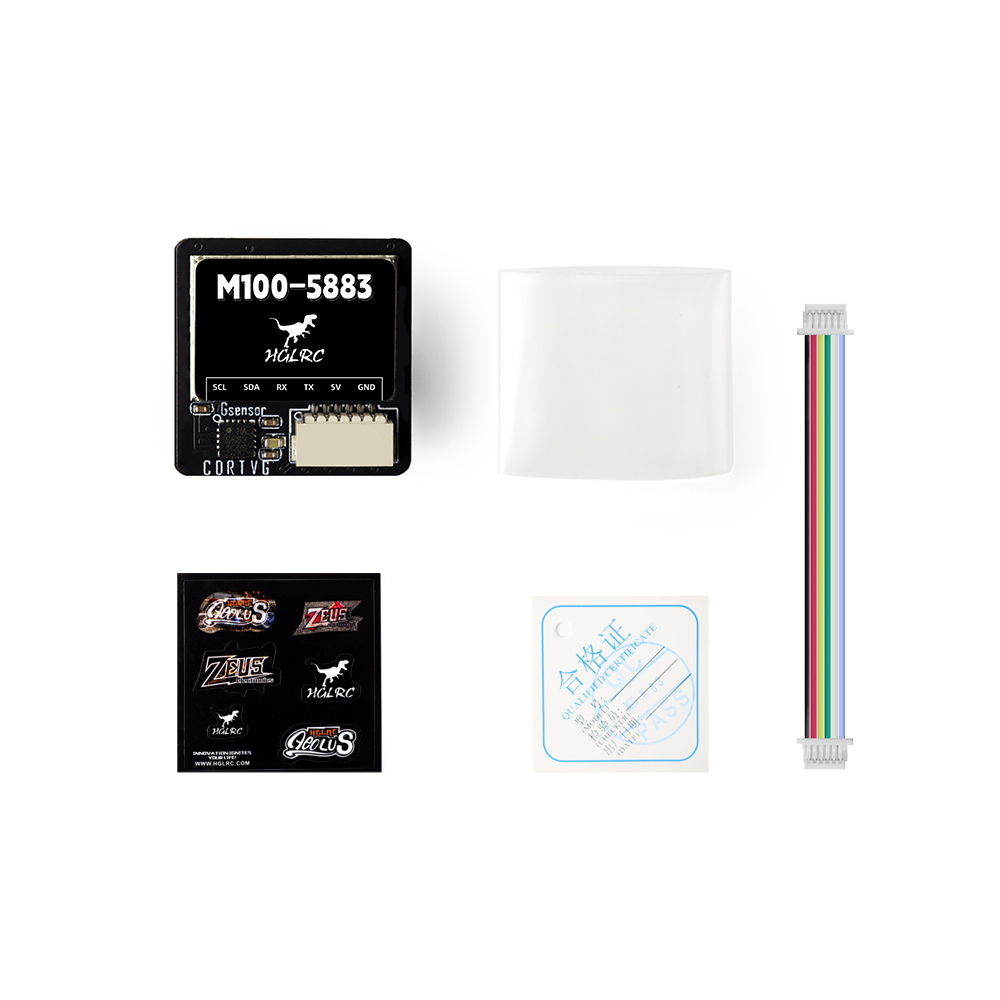 Módulo GPS HGLRC M100-5883 M10 con brújula, antena cerámica, indicadores LED integrados, 21x21mm, para avión RC FPV de largo alcance