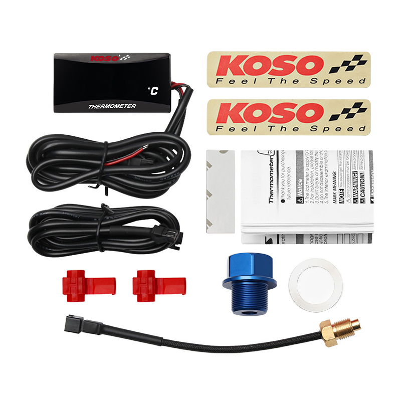 KOSO olietemperatuurmeter motorfiets universele olietemperatuursensor LCD digitaal scherm minimeter