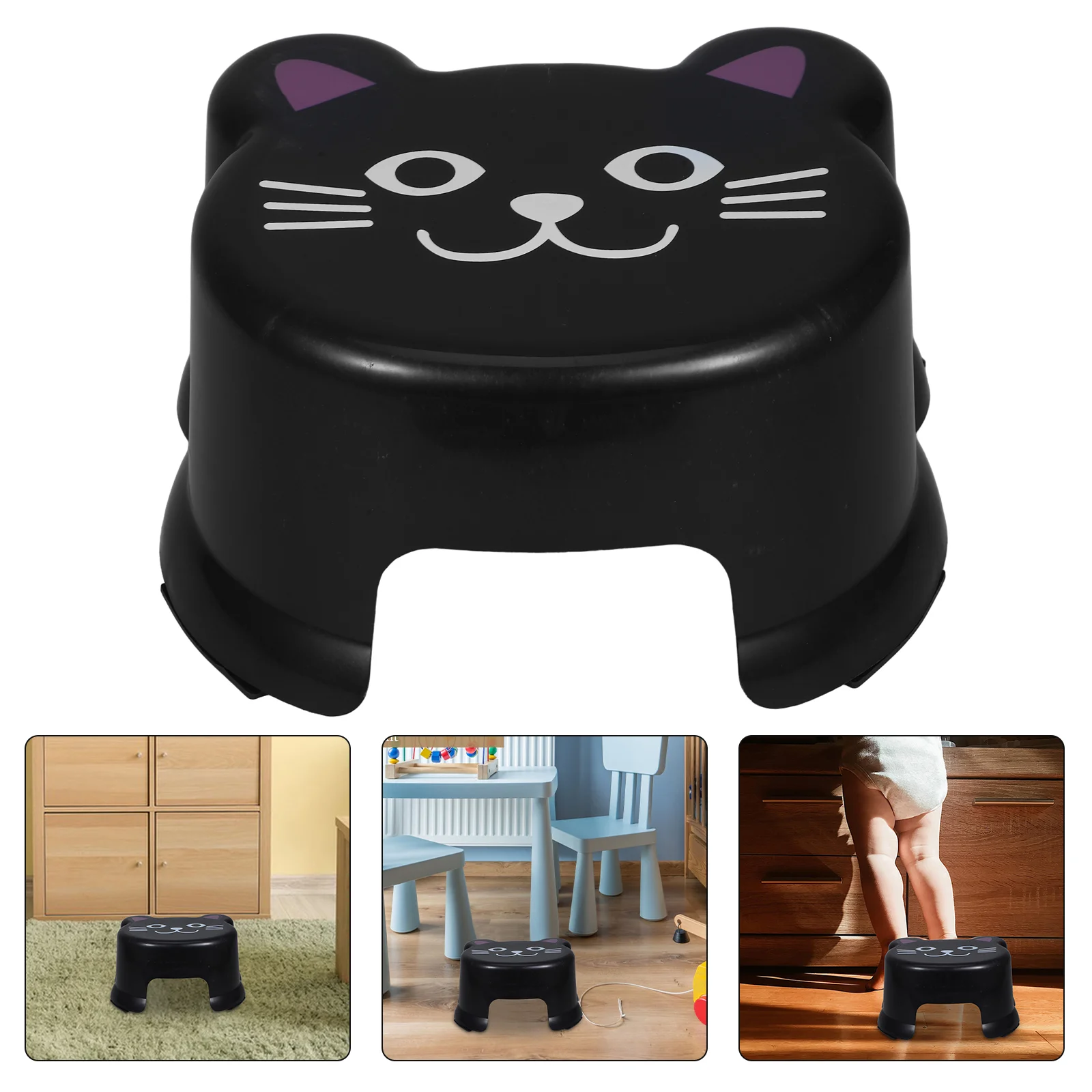 Banqueta de plástico antiderrapante amarela, cadeira de banheiro para crianças, apoio para os pés, banqueta pequena de plástico para banheiro infantil