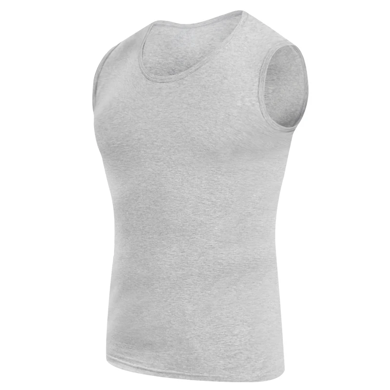 1/3 peça colete de algodão sem mangas apertado masculino com cor de fundo para exercício confortável e fitness camiseta sem mangas com