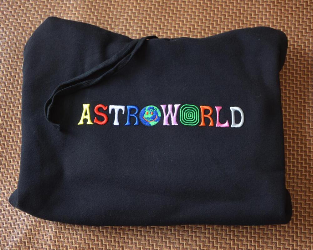 Astroworld Jack Cactu 당신이 여기 있었으면 좋겠다 수 놓은 무지개 편지 남성 여성 풀오버 후드 패션 힙합 캐주얼 운동복