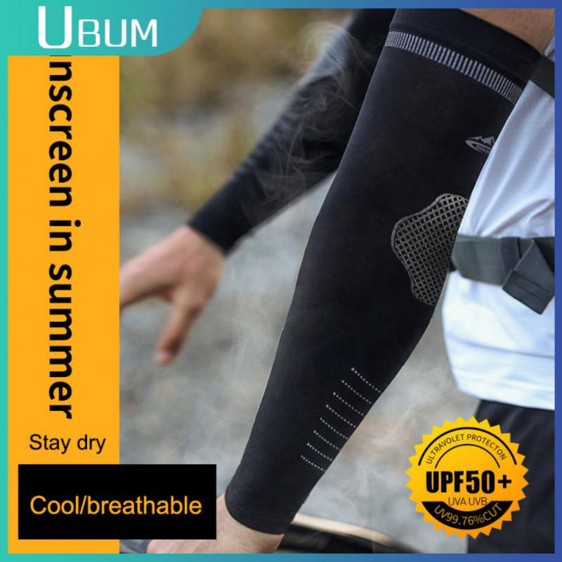 Mangas de protección solar de seda de hielo para hombre, protectores de brazos elásticos para deportes de ciclismo, secado rápido, absorbentes del sudor, 2 uds.