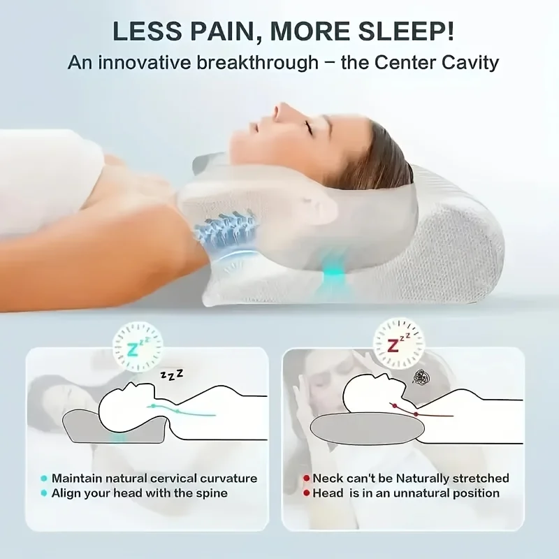 Memory Foam Pillows Butterfly Shaped Relaxing Cervical Slow Rebound Neck Pillow Pain Relief Sleeping Orthopedic Pillow Beding