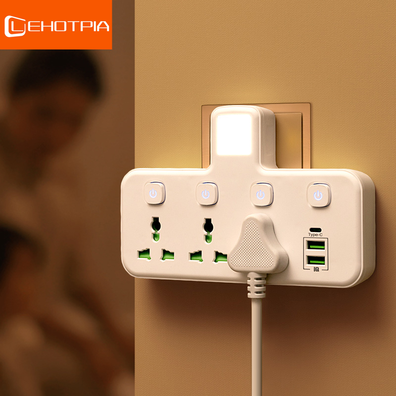 EU UK AU US Stecker AC Steckdose Steckdosenleiste Multiprise Steckdose Universal Netzwerk Filter USB Cherger Separate Switch Licht Adapter