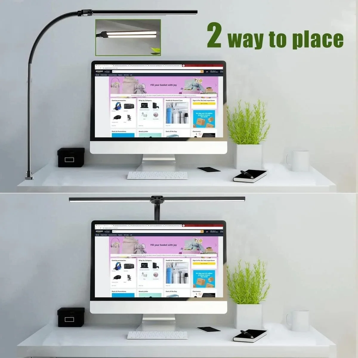 Dupla única cabeça led clipe lâmpada de mesa regulável computador candeeiros de mesa monitor luz arquiteto candeeiro de mesa para luzes de leitura de escritório