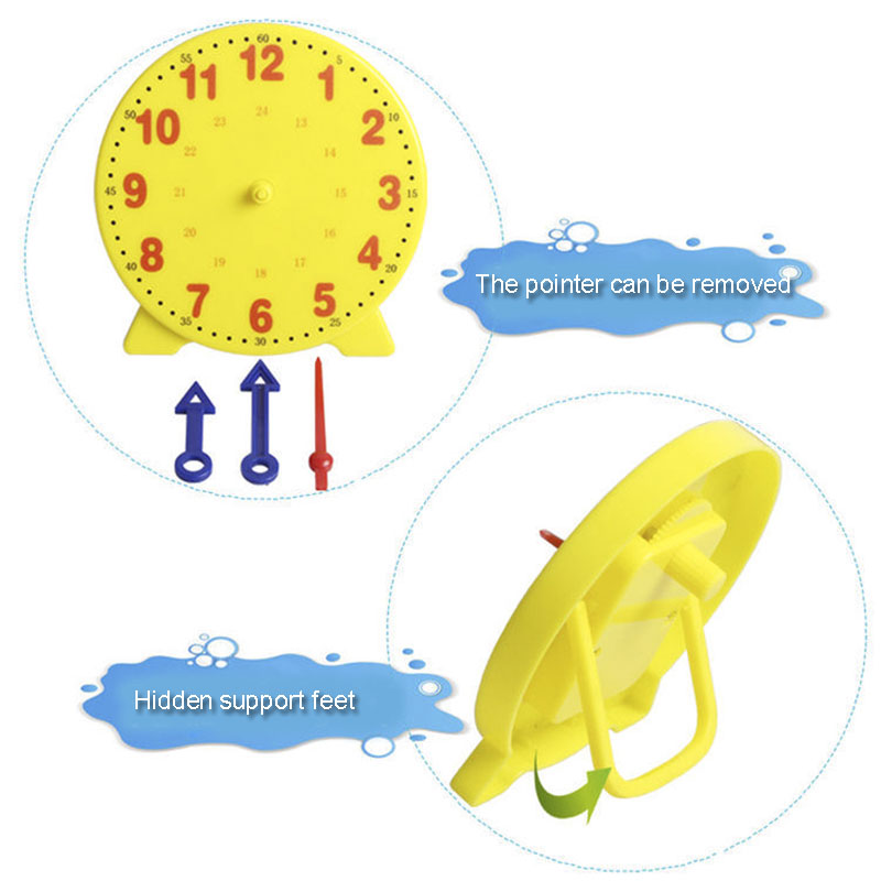 Orologio Montessori per bambini Giocattoli per l'educazione precoce Ora Minuto Seconda Cognizione Orologi colorati Giocattoli Sussidio didattico per il tempo dei bambini