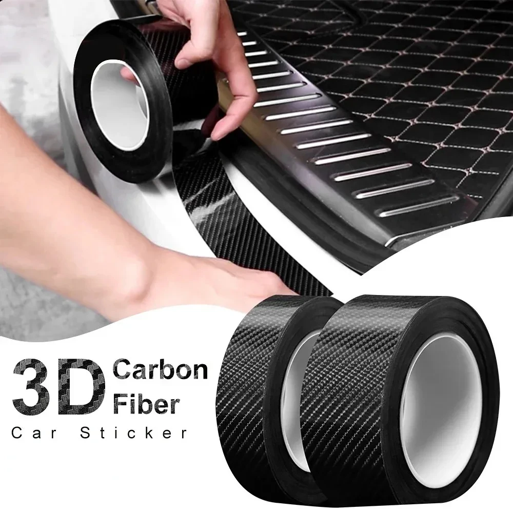Adesivo per nastro adesivo in fibra di carbonio nero super lucido Nastro adesivo per auto Pellicola impermeabile sigillante adesivo Decalcomania fai da te per auto moto accessori