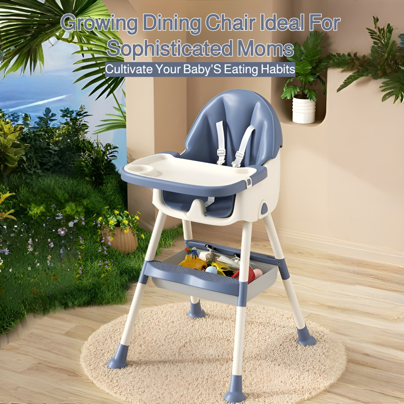 Baby chair children's dining chair household plastic foldable adjustable seat baby dining table port