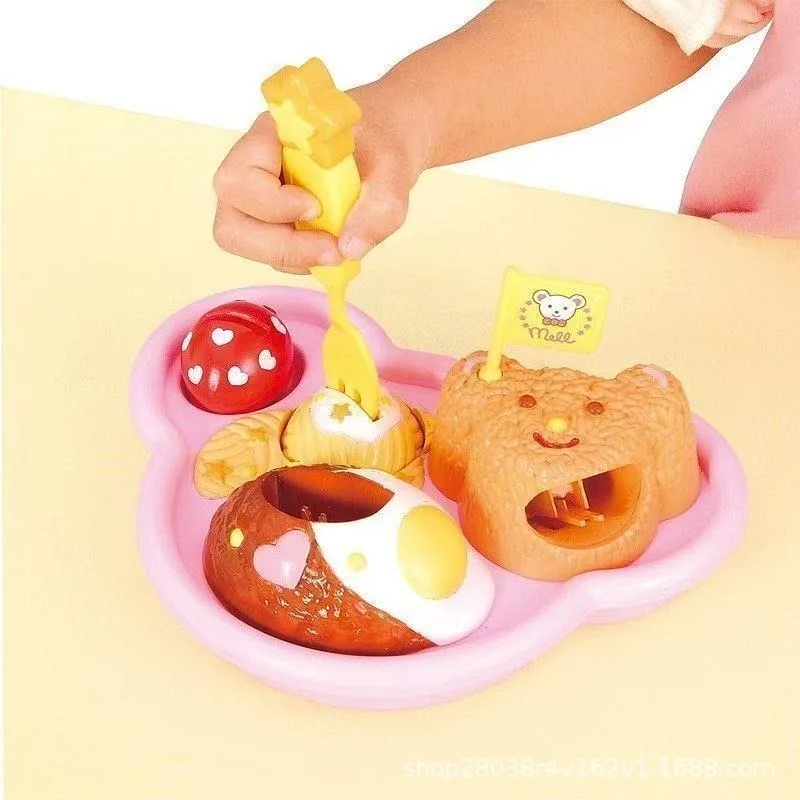 NEW Food Feeding Pudding Feeding Toy Little Bear Bento Food Platter Role Play Early Education Pretend Play House Toys