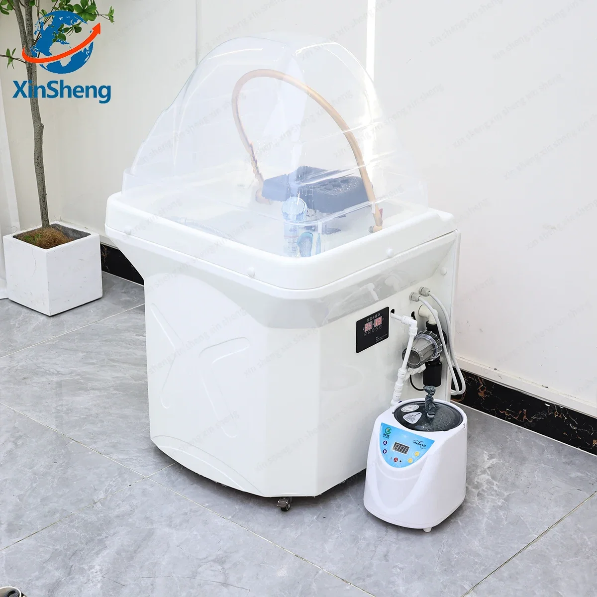 Xinsheng cabeça portátil spa shampoo bacia lavagem de cabelo equipamento comercial salão hidroterapia fumigação máquina loja móveis