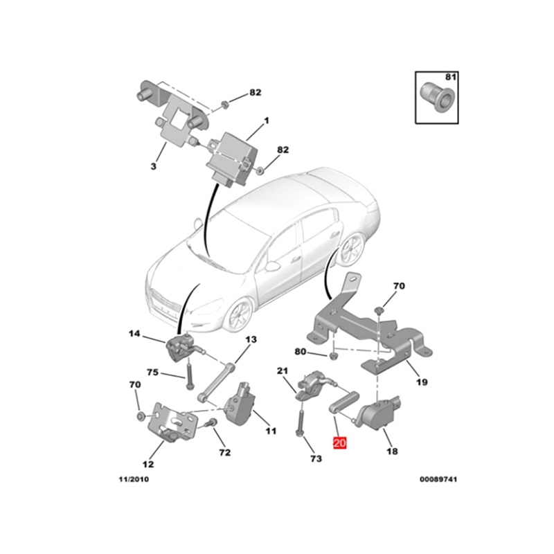 Hoge kwaliteit autolink 527381   For Peugeot 407 Citroen C6