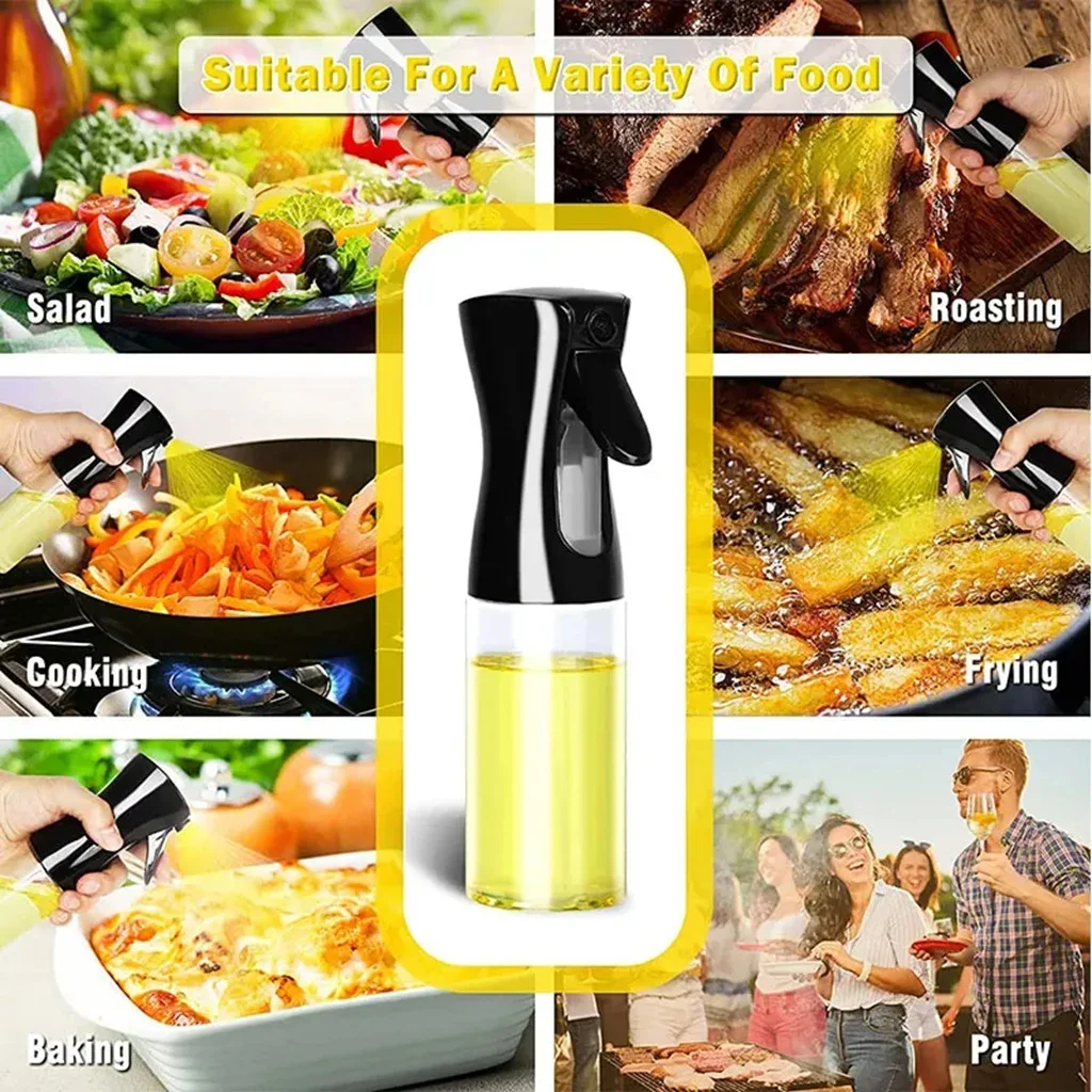 3PCS 200/300ml 오일 분무기 병 1PC 주방 요리 오일 디스펜서 피트니스 지방 손실 캠핑 바베큐 식초 소스 분무기 병