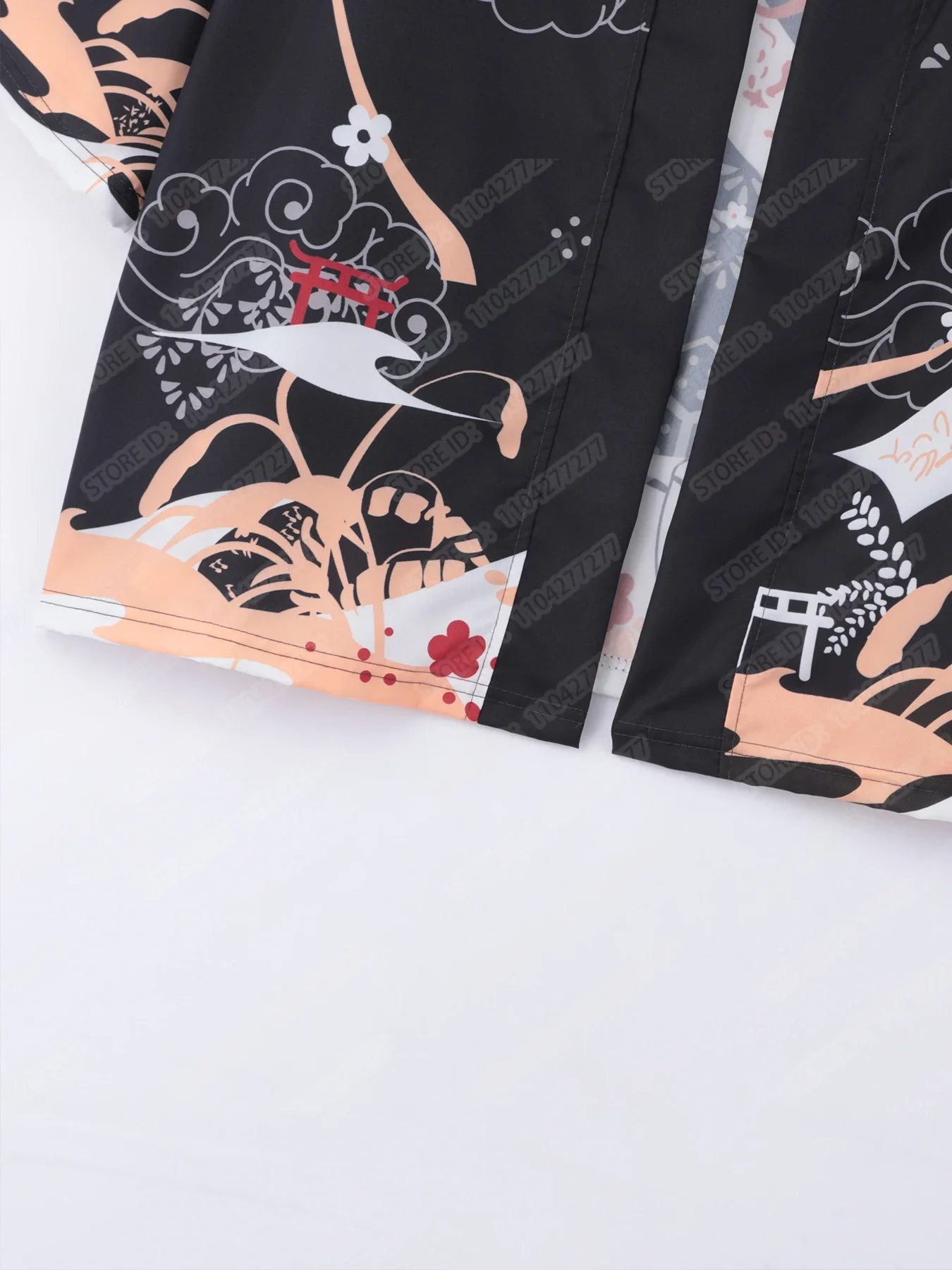 Maska lisa z nadrukiem Kimono mężczyźni tradycyjne japońskie kimono kobiety Haori Yukata 3/4 rękaw otwarty przód płaszcz Kimono mujer unisex