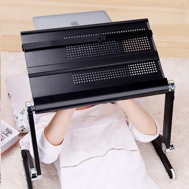 Minimalist Laptop Stand Folding Bed Table Liftable Aluminum Alloy Computer Table with Cooling Mesh Mobile Workstation