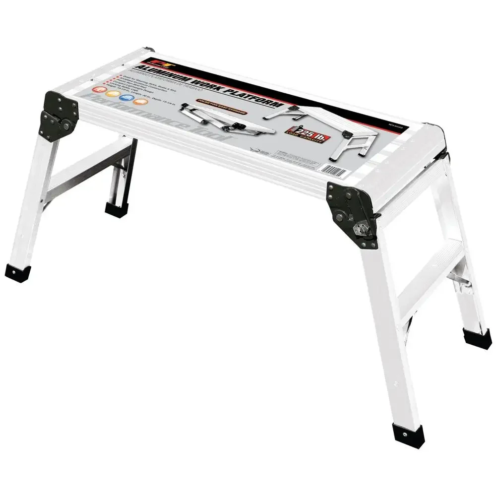 W54039 Folding Aluminum Work Platform And Step 19-1/2-Inch High x 15-1/4-Inch Wide and 30-Inch Long 225lbs Capacity)