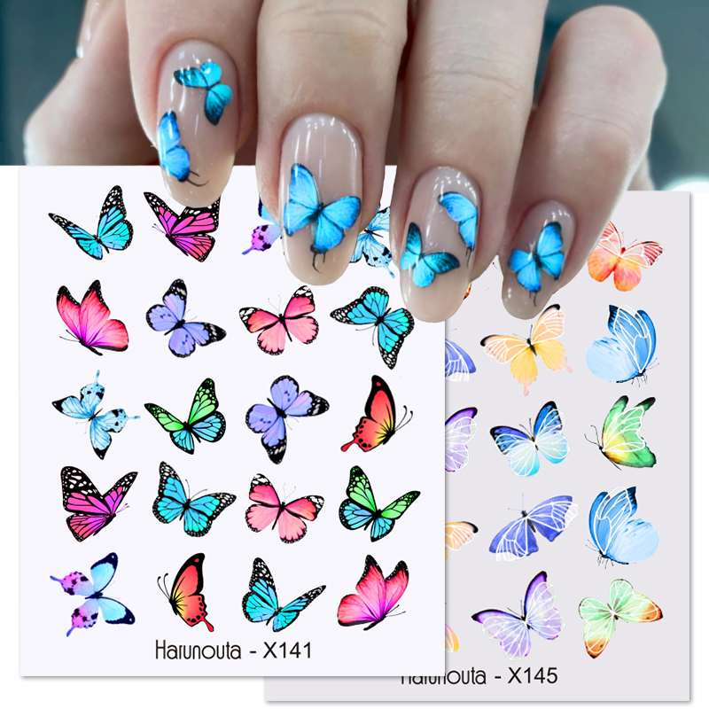 1Pc 3D Nail Sticker Colorful Pattern Press on Nail Decals Wave Gold Ink Blooming Marble Design Slider DIY Nail Art Decorations