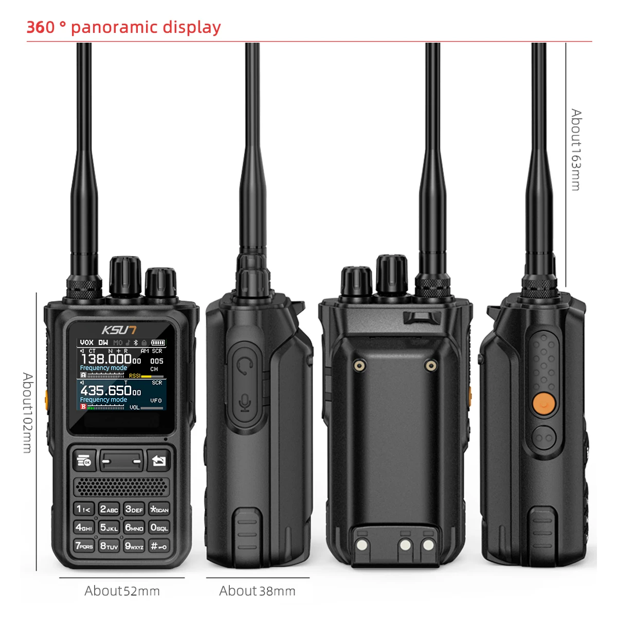 KSUN UV110D Walkie Talkie Long Range 10W Powerful Professional Transceiver Ham Radio Stations All Band Blue-tooth APP Program