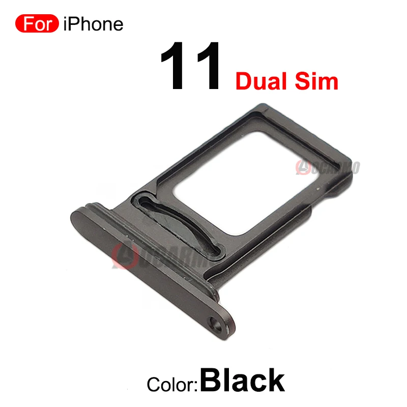 Porta-bandeja do cartão SIM para apple iphone 11, simples e duplo slot peças de reposição, 1 conjunto