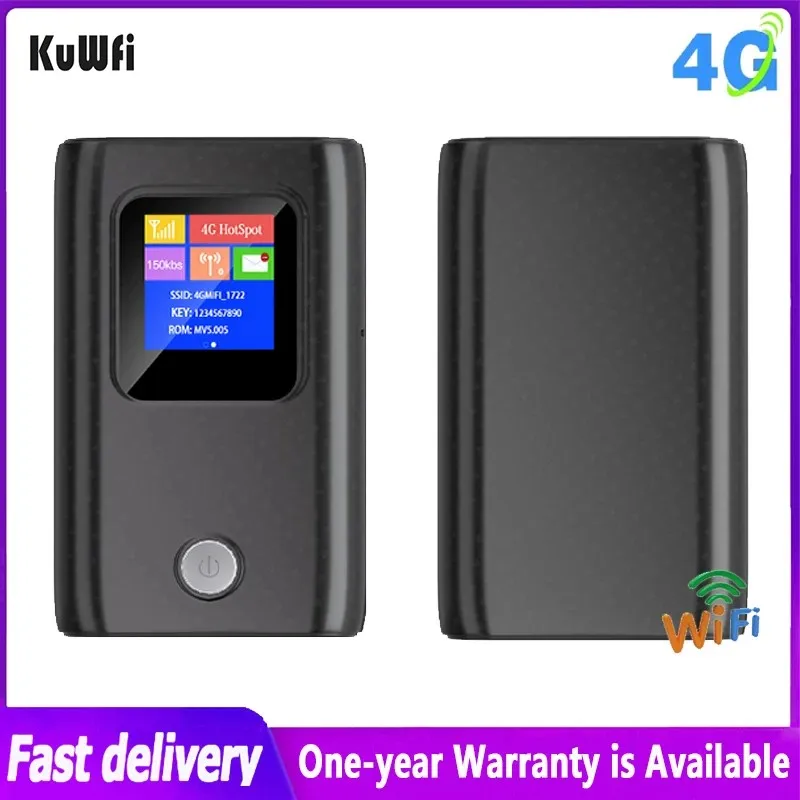 KuWfi-enrutador Wifi 4G Lte, Mini Wifi inalámbrico de 300Mbps, módem de desbloqueo de punto de acceso móvil portátil con ranura para tarjeta SIM, WIFI móvil de 6000mAh