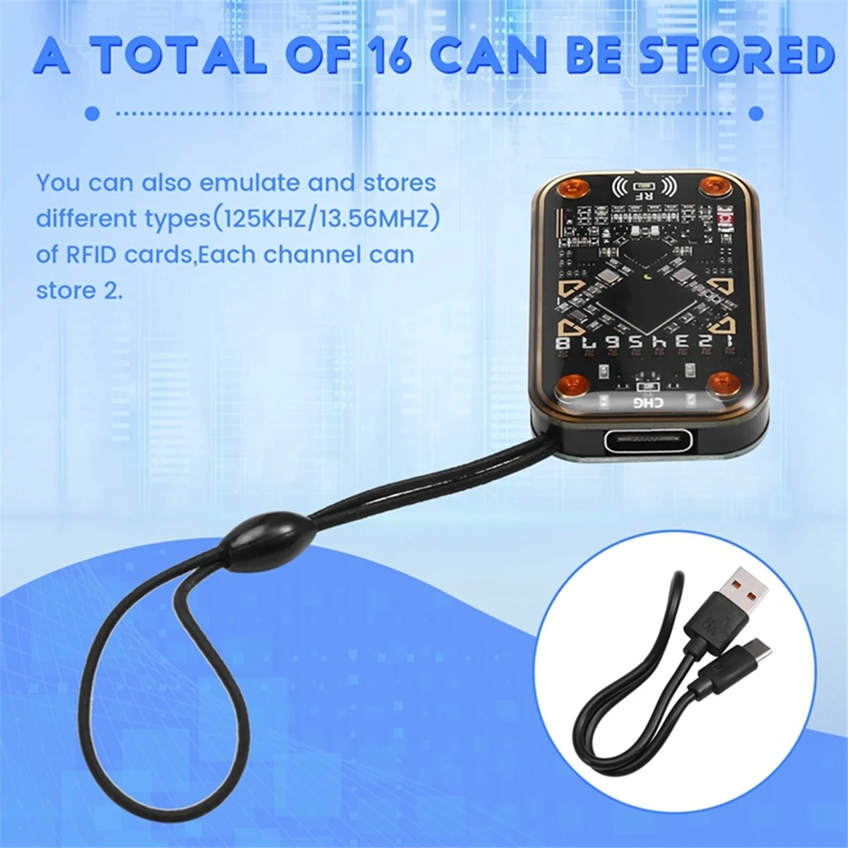 BABQ RFID ชิปสมาร์ท Reader + UID Card และพวงกุญแจ Smartcard Emulator RFID Emulator อ่าน Writer EM125Khz IC 13.56 MHz Badge ถอดรหัส
