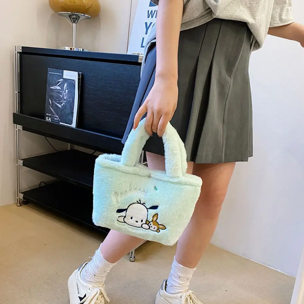 Anime Sanrio Hello Kitty My Melodie Cinnamoroll Kulomi Handtas Pluche Schoudertas Zachte Cosmetische Tas Portemonnee Kerstcadeaus
