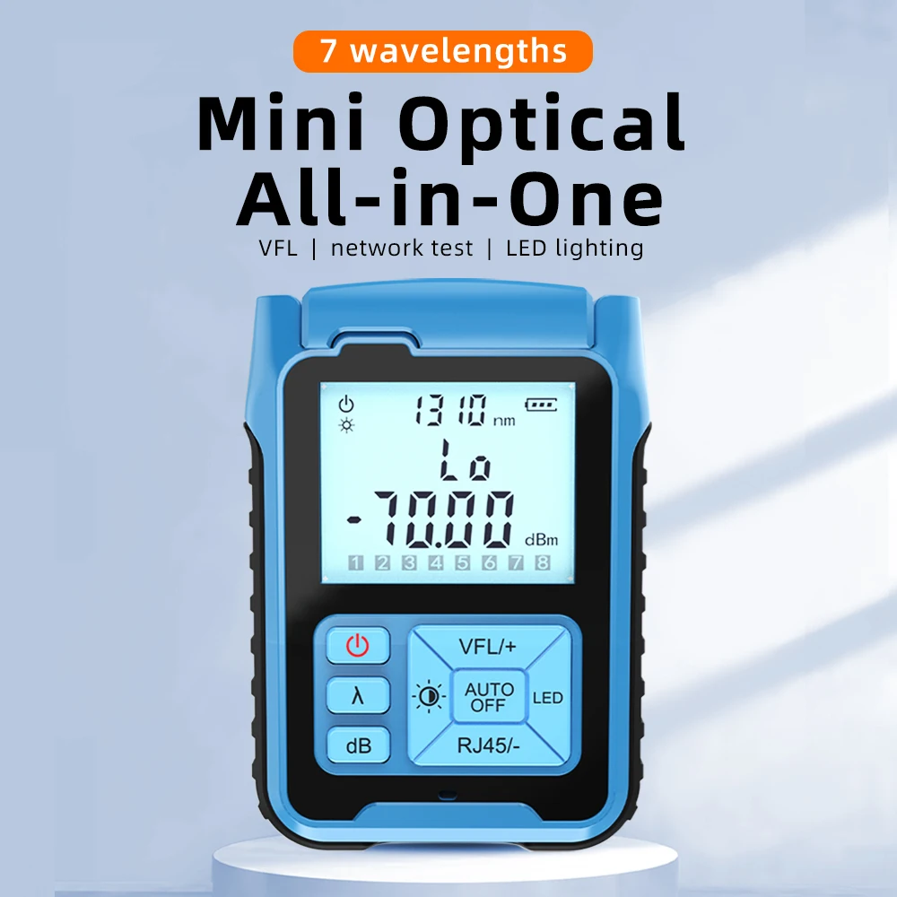 SAIVXIAN Optical Power Meter -50 ~ + 26dBm 4 in 1 Multifunction Visual Fault Locator เครื่องทดสอบสายเคเบิลเครือข่ายไฟเบอร์ 1-50MW (อุปกรณ์เสริม)