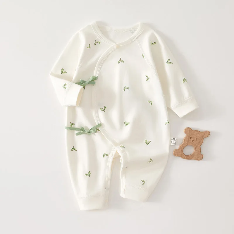 Pelele estampado para bebé, mono de manga larga para bebé, ropa suave de algodón puro para recién nacido, mono para niños y niñas, trajes de pijama