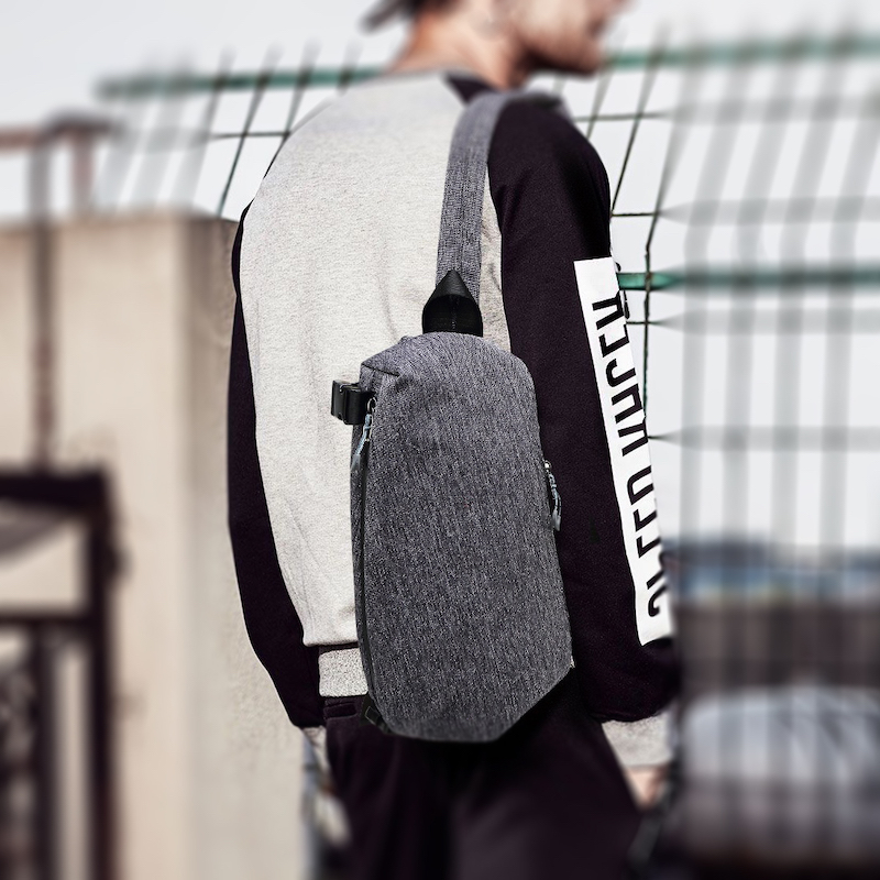Bolsa de peito masculina leve, grande capacidade, à prova d'água, estilo fashion para viagens, festa, moto, bolsa escolar