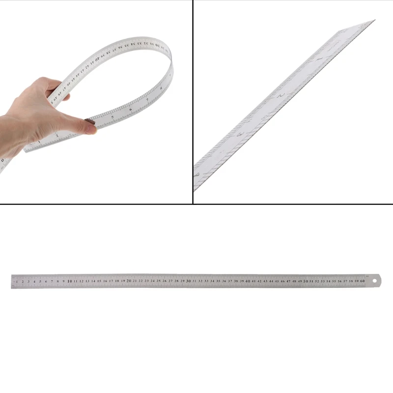 Practical 24 Inches Measuring Ruler Stainless Steel Inch for cm Scale for Machin