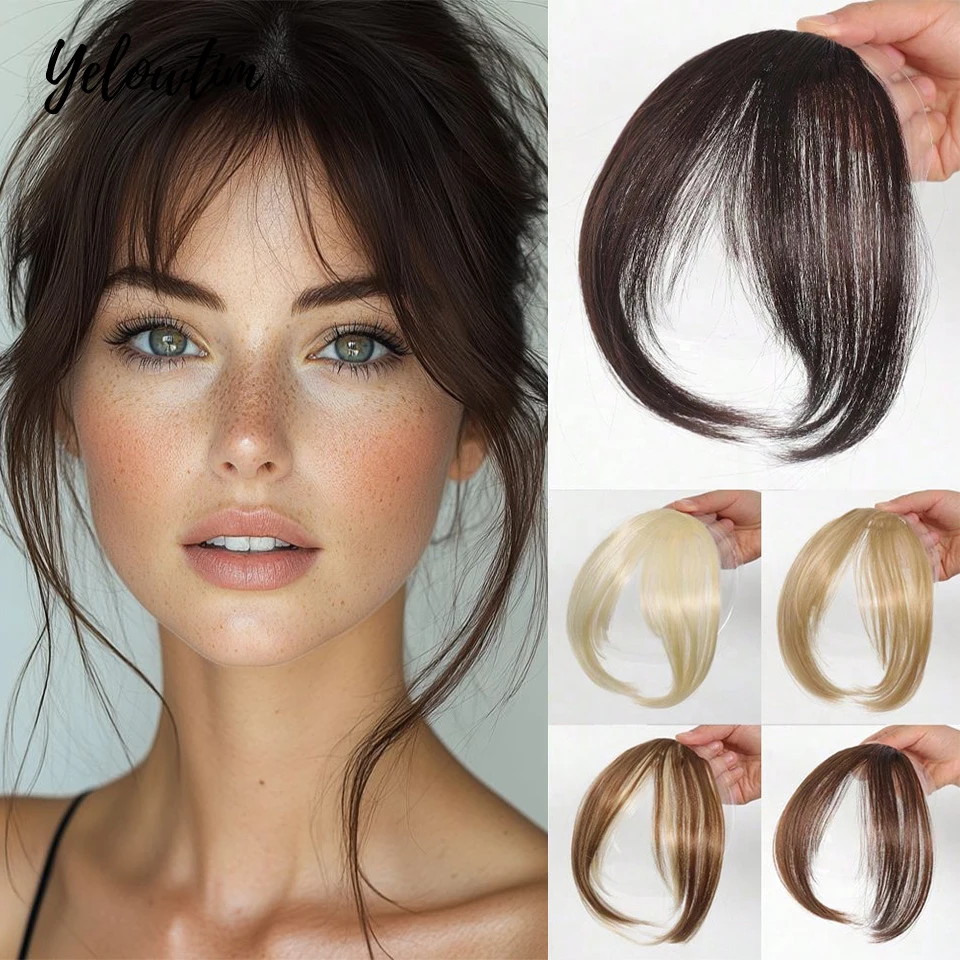 Synthetische Fake Air Bangs Natürliche Stirn Fake Fringe Haar Bang Perücke Kurze Unsichtbare Clip In Haar Extensions Haarteile Für Frauen