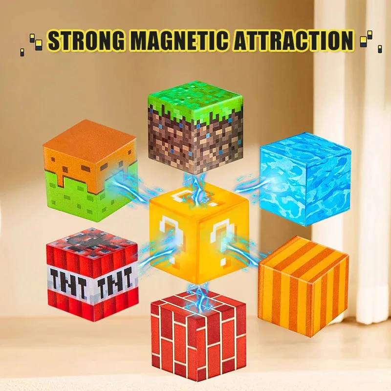 Juguetes de bloques de construcción magnéticos para niños y niñas, juego mundial magnético para construir Mine, vástago artesanal, cubos sensoriales Montessori, regalo educativo para niños pequeños