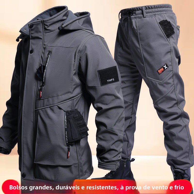 Jaqueta Tática de Camuflagem para Inverno, Impermeável, Quente e Resistente ao Frio, para Trabalho Masculino e F