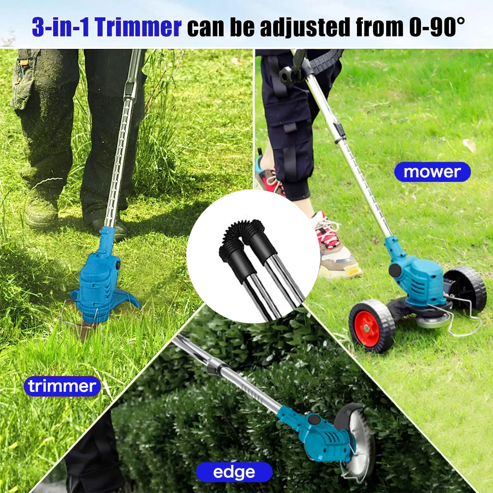 Tosaerba elettrico 21V tagliaerba Cordless lunghezza taglierina regolabile attrezzi da giardino per uso domestico batteria compatibile Makita 18V