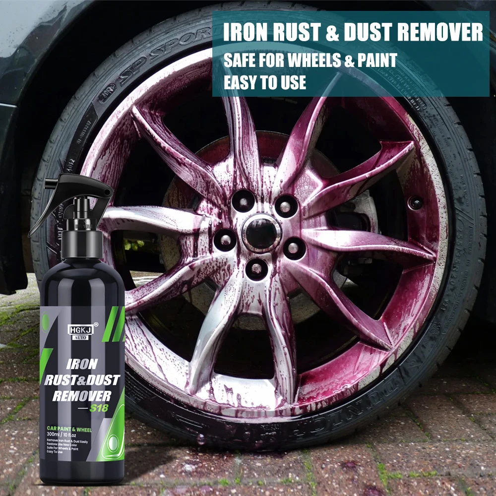 HGKJ peinture de voiture et roue particules de fer nettoyage de poudre Super antirouille dépoussiéreur Spray défenseur de Surface métallique nettoyeur de jante automatique