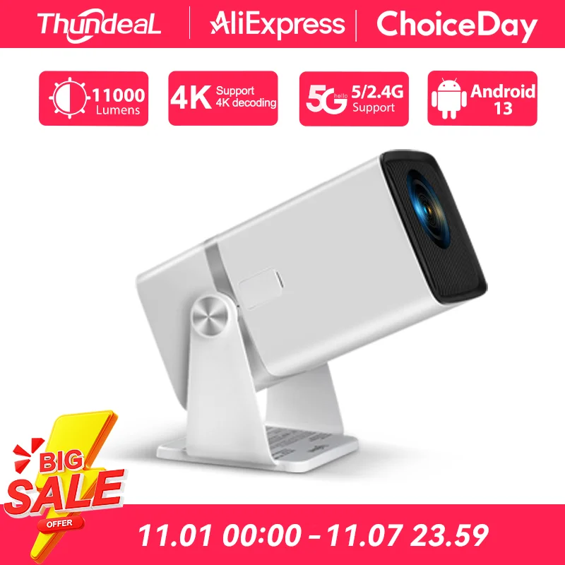 ThundeaL 4K Proiettore Full HD FHD TD80W Android WiFi 3D Home Theater TD80 Proiettore a fascio portatile Riunioni Video Film PK HY320