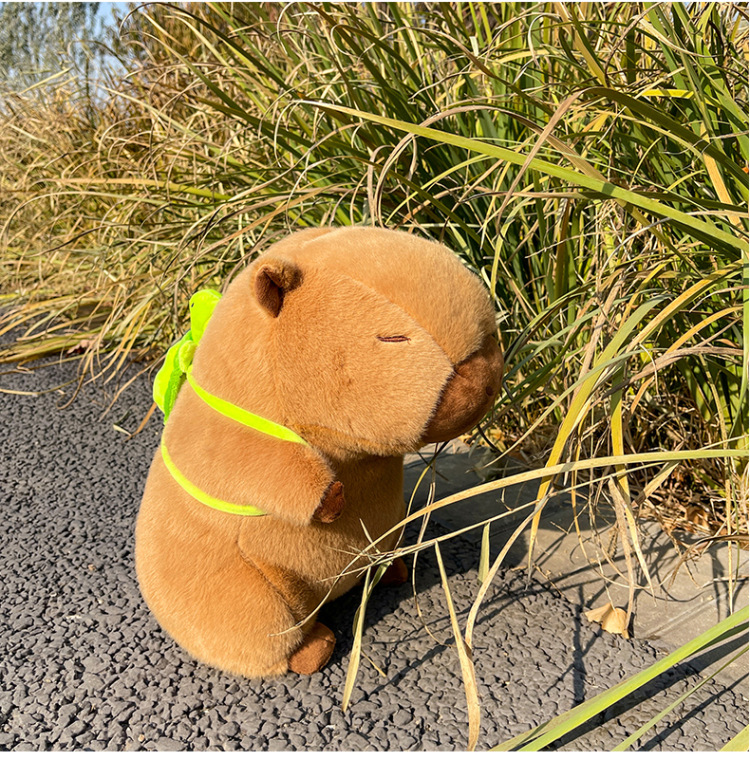 Super น่ารัก Capybara พร้อมกระเป๋าเป้สะพายหลังเต่า Capibara ตุ๊กตา Plush ยักษ์ Kawaii ตุ๊กตาสัตว์ตุ๊กตาเด็กเด็กของขวัญวันเกิดของเล่น