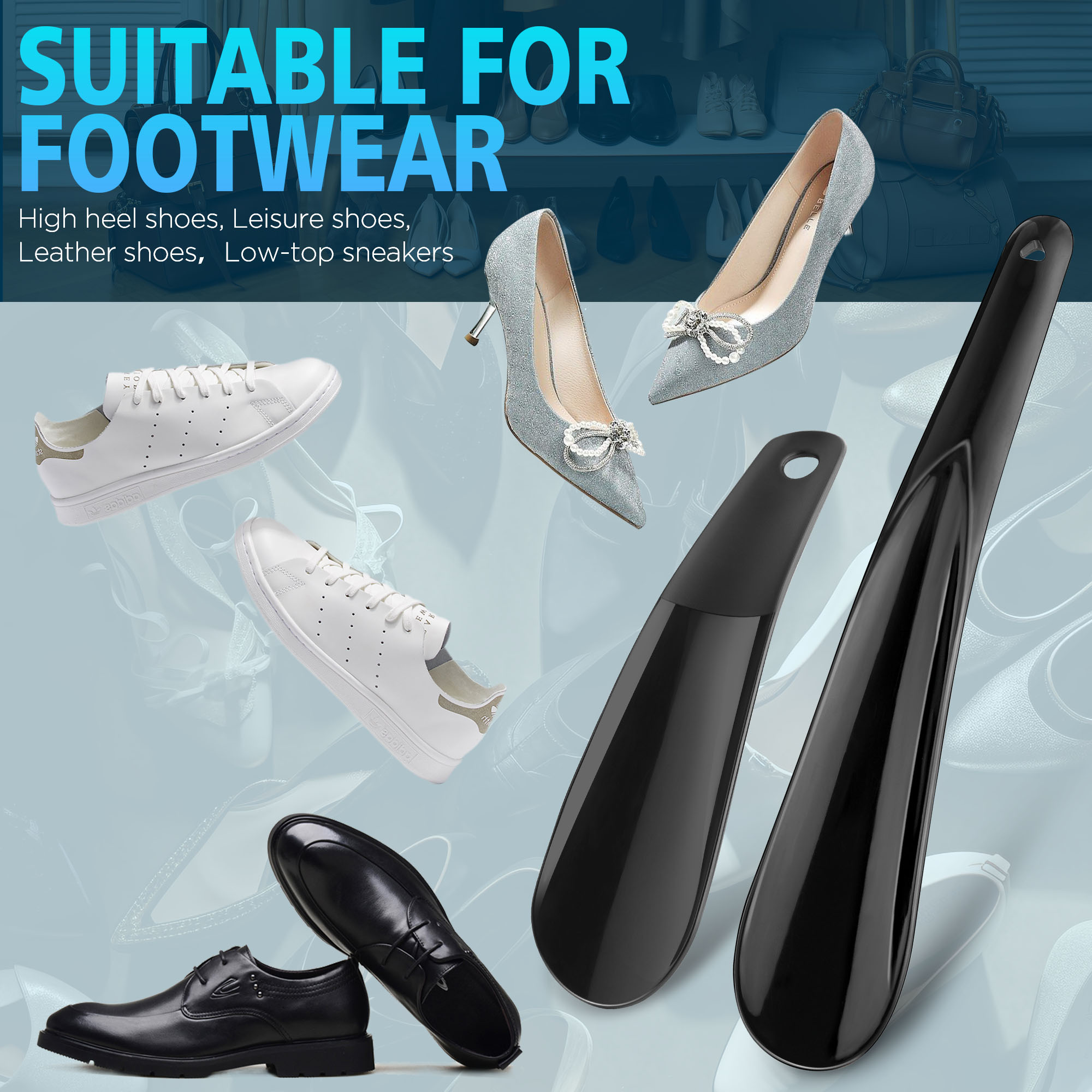 2 pçs chifre de sapato de plástico profissional flexível uso de viagem sapato levantador sapato ajudante vara botas sapatos ajudante sapato chifre calçadeira