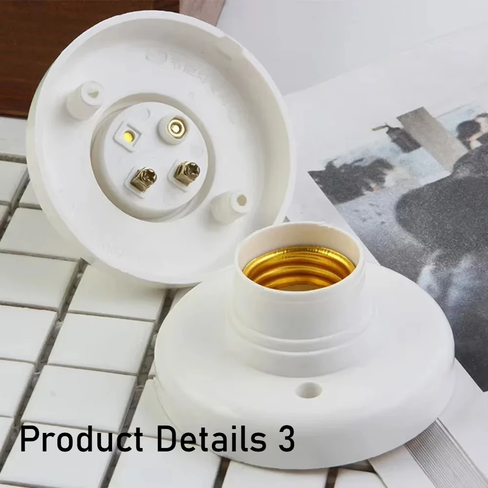 1-20PCS 220V E27 Screw Lamp Stand Light Bulb Socket Holder Adapter Base Cap Socket White Ceiling Light Lamp Bulb Fixing Base