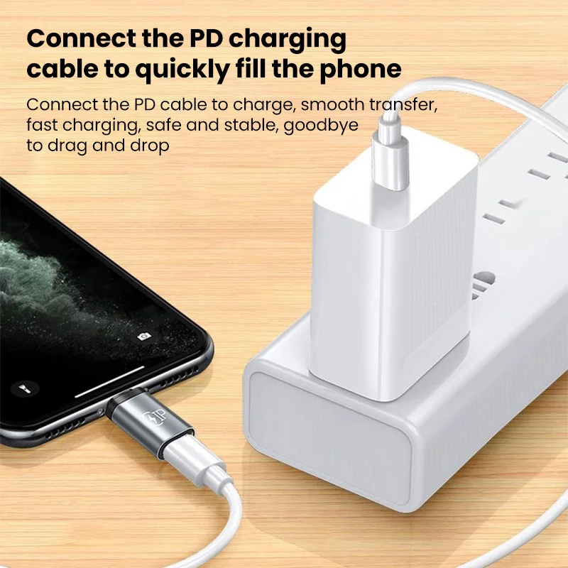 Convertitore cavo USB Adattatore da Lightning a USB C Adattatore da 20 W Ios a tipo C per IPhone 15 14 13 Pro Max Huawei Xiaomi Samsung