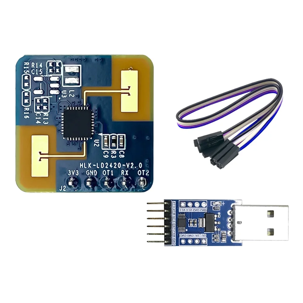 LD24120 mmWave 24G rango de Radar 0,75 m-6 m Módulo de Sensor de Radar de detección de distancia HLK-2410S FMCW Módulo de detección de presencia humana