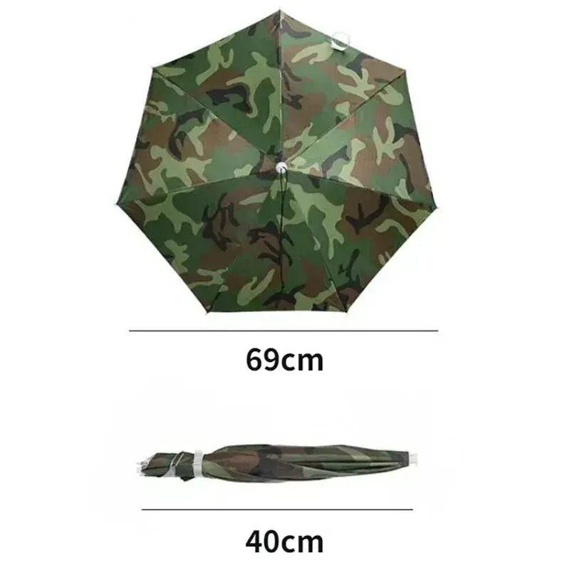Faltbare Outdoor Regenschirm Hut Frauen Männer Angeln Doppel Schicht Kopfbedeckung Sonne Kappe Camping Angeln Kopfbedeckung Kappe Strand Kopf Hüte