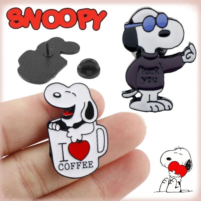 Kawaii Snoopy сплав броши мультфильм значки модная куртка рюкзак ювелирные изделия одежда воротник лацкан заколка аксессуары детские подарки