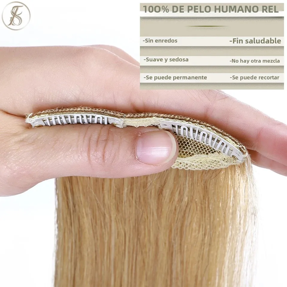 Clip de pelo TESS, extensiones de cabello Natural, Clip en extensiones de cabello humano, postizo de 12 pulgadas, reponer el volumen del cabello, Clip en cabello Natural