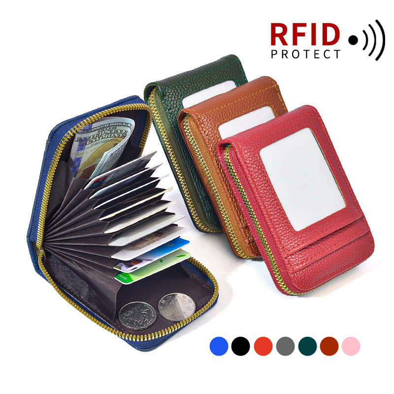 Tarjetero RFID, billetera Unisex, billeteras pequeñas impermeables de cuero PU con Clip para dinero, tarjetero de diseñador