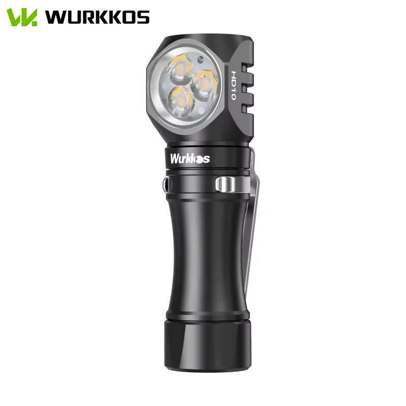 Налобный фонарь Wurkkos HD10, перезаряжаемый, 14500, IP68, Mini EDC, 1200 лм, 3 * 90 светодиодов CRI + 3 * светодиода RGB Aux, Anduril 2,0, фонарик для рыбалки и кемпинга
