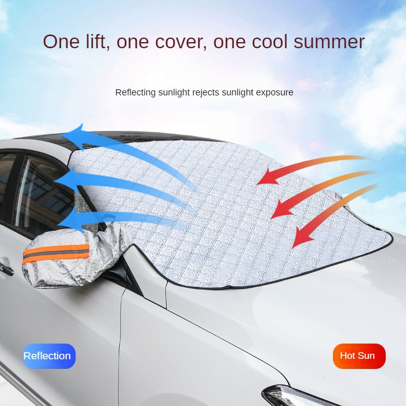 Pára-brisa do carro escudo de neve capa proteção solar dupla utilização magnética janela dianteira inverno capa engrossado pára-sol protetor